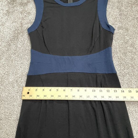 Diane Von Furstenberg DVF Midi Sheath Dress Womens 4 Black Blue Sleeveless NWOT - Picture 10 of 14